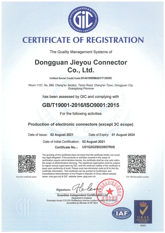 質(zhì)量管理體系GB/T19001-2016/ISO9001:2015認證 英文版